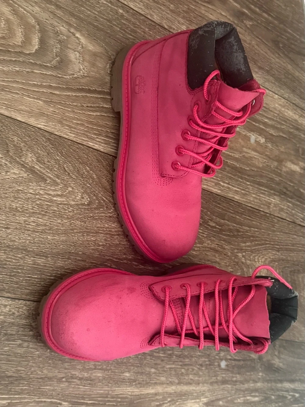 Timberland Kids Lace-Up Boots in Bright Pink